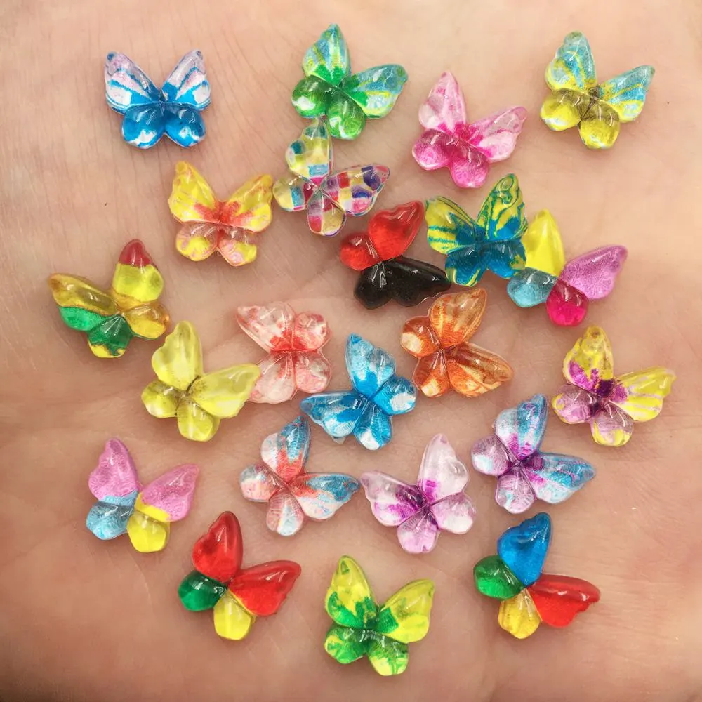 Glitter Powder Resin - Kawaii فراشة صغيرة فلاتباك حجر الراين