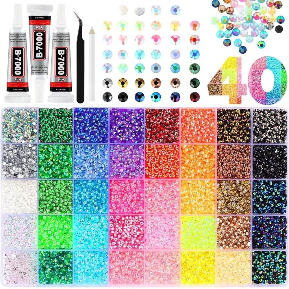 Resin Art Equipment - مجموعة أحجار الراين الراتنجية متعددة الألوان