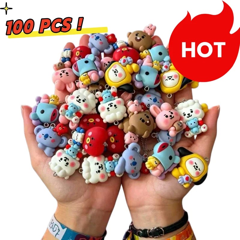 Resin Art Kits For Adults - 7 قطع من إكسسوارات BT21 الكرتونية