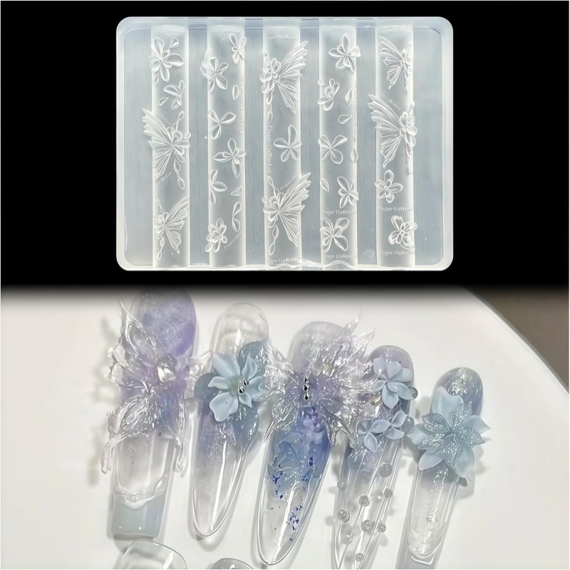 Resin Art Template - ثلاثية الأبعاد فراشة زهرة هلام مسمار