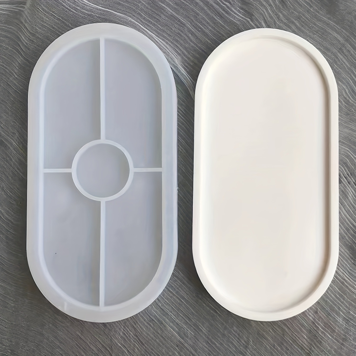 Resin Art Tray - 1 قطعة كوستر البيضاوي راتنجات الايبوكسي