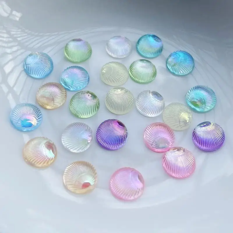 Resin Art Earrings Design - 100 قطعة قذائف دائرية ثلاثية الأبعاد