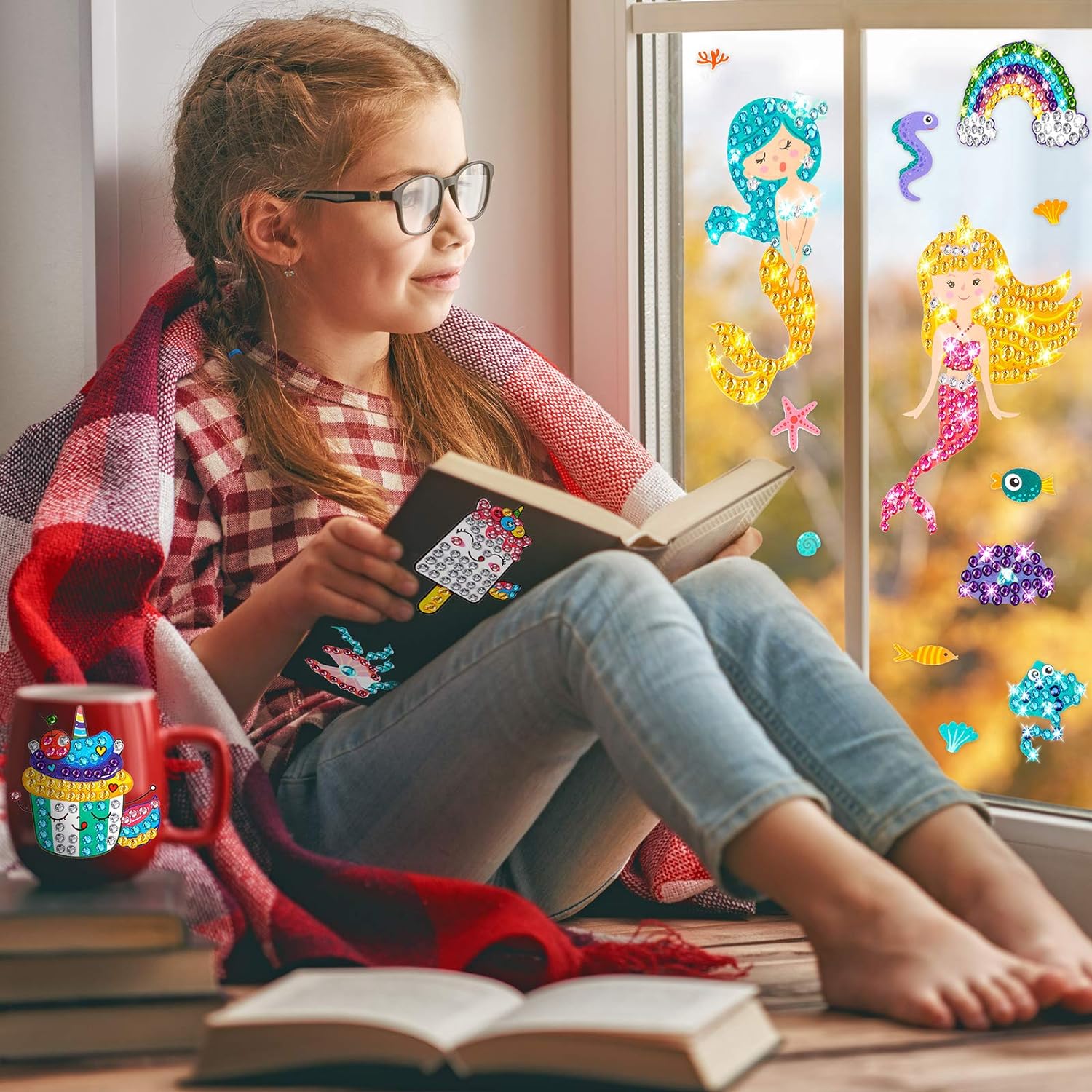 مجموعة ملصقات رسم ماسية خماسية - مراجعة Resin Art For Kids وسعره