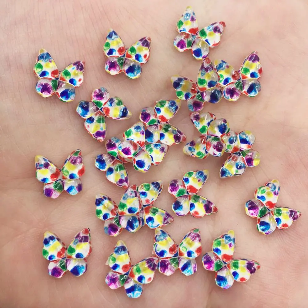 Kawaii فراشة صغيرة فلاتباك حجر - مراجعة Glitter Powder Resin وسعره