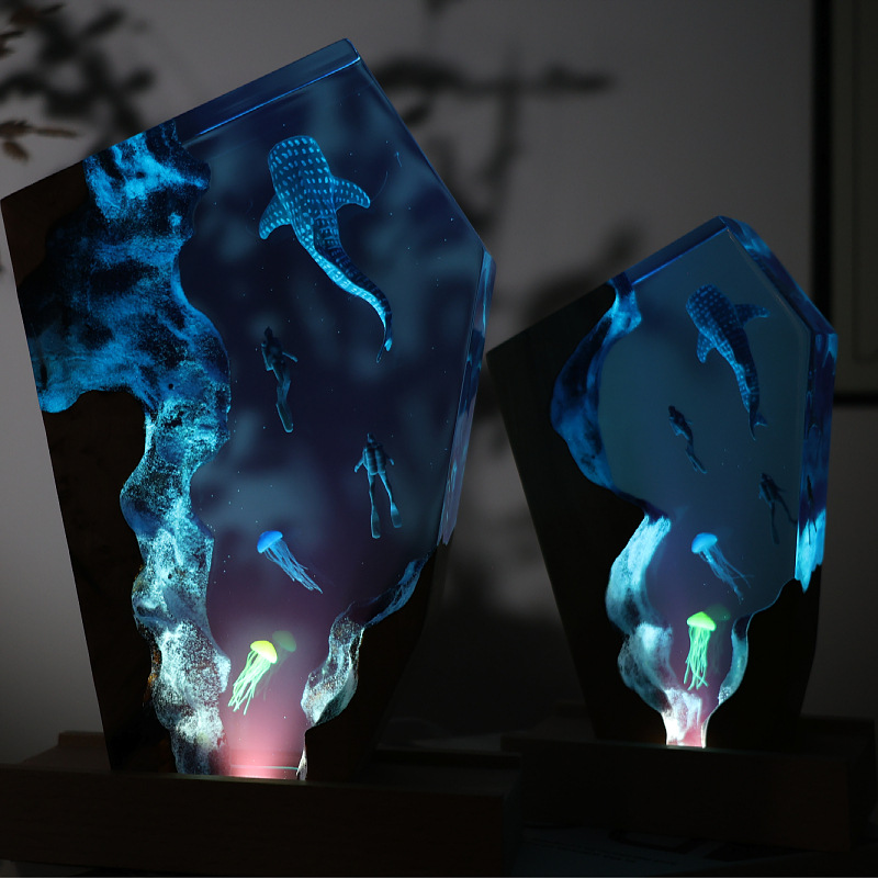 تمثال غواص الحوت الراتنجي المض - مراجعة Resin Art Gift For Wedding وسعره