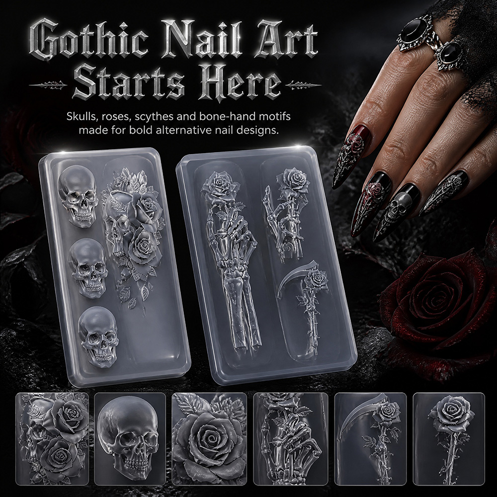 طقم قوالب سيليكون لفن الأظافر  - مراجعة Resin Art Template وسعره
