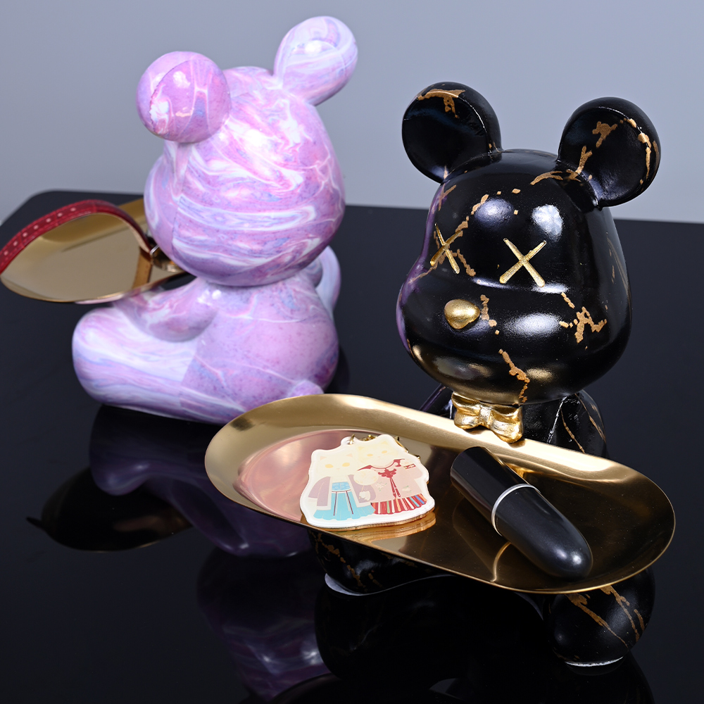 تماثيل الدب الملونة والمنحوتات - مراجعة Resin Art Table وسعره