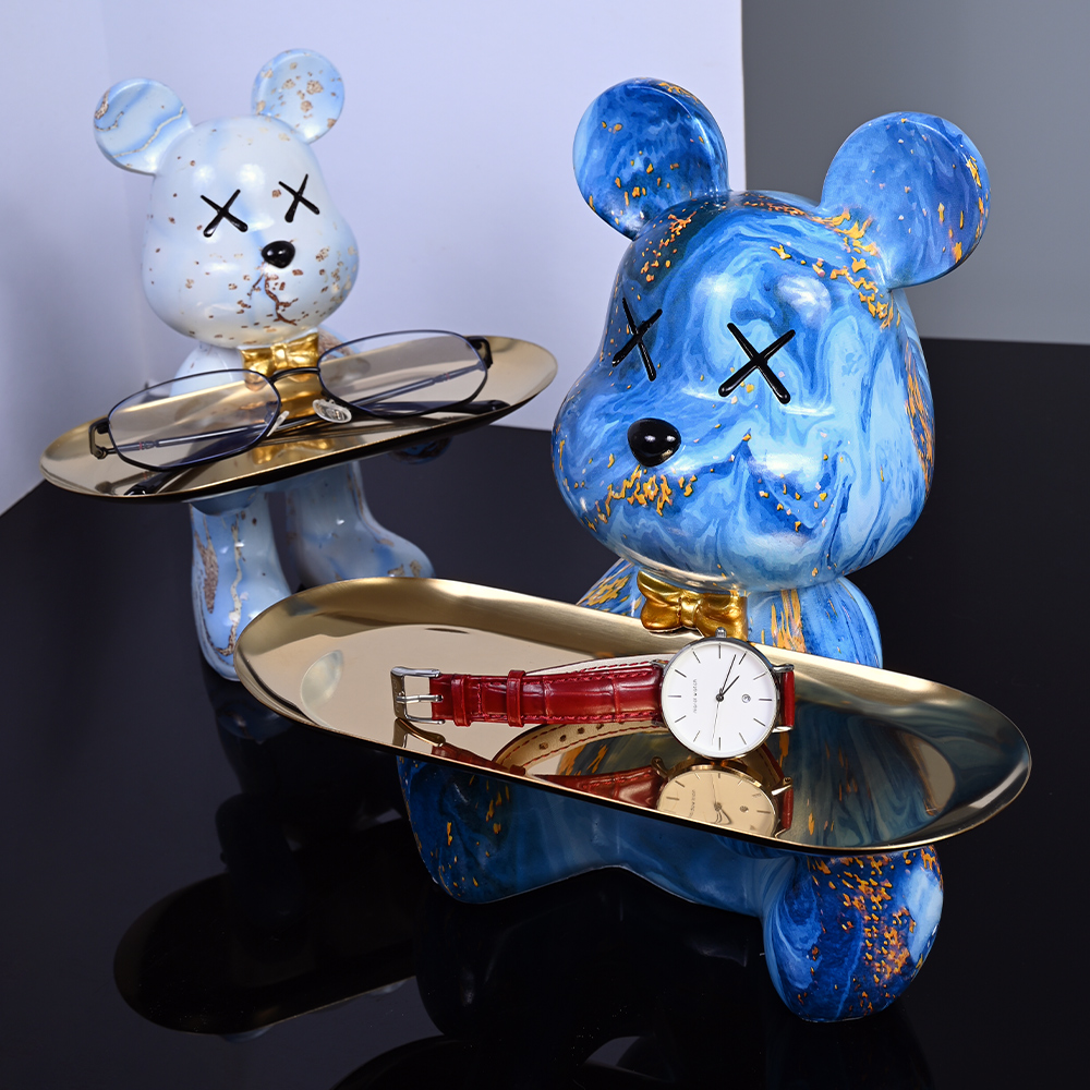 تماثيل الدب الملونة والمنحوتات - مراجعة Resin Art Table وسعره