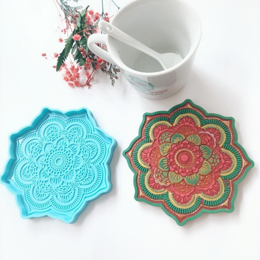 ماندالا كوستر قالب من السيليكو - مراجعة Resin Art Tray وسعره