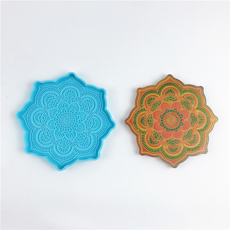 ماندالا كوستر قالب من السيليكو - مراجعة Resin Art Tray وسعره