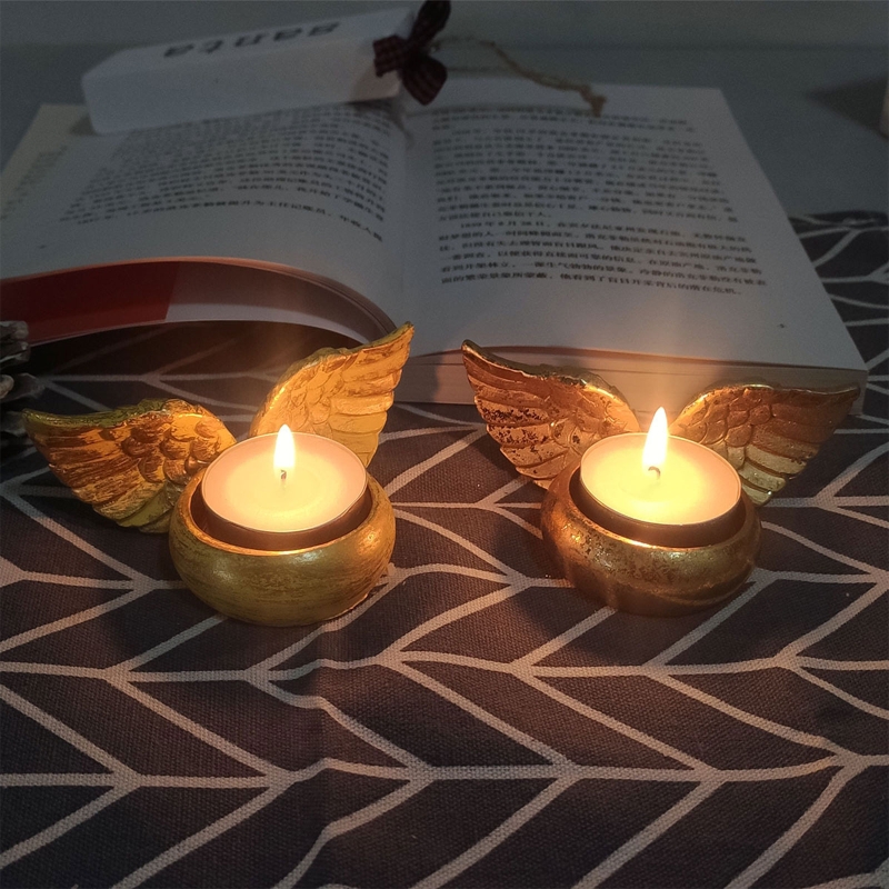 أجنحة الملاك شمعة حامل تماثل ص - مراجعة Resin Art Gift For Wedding وسعره
