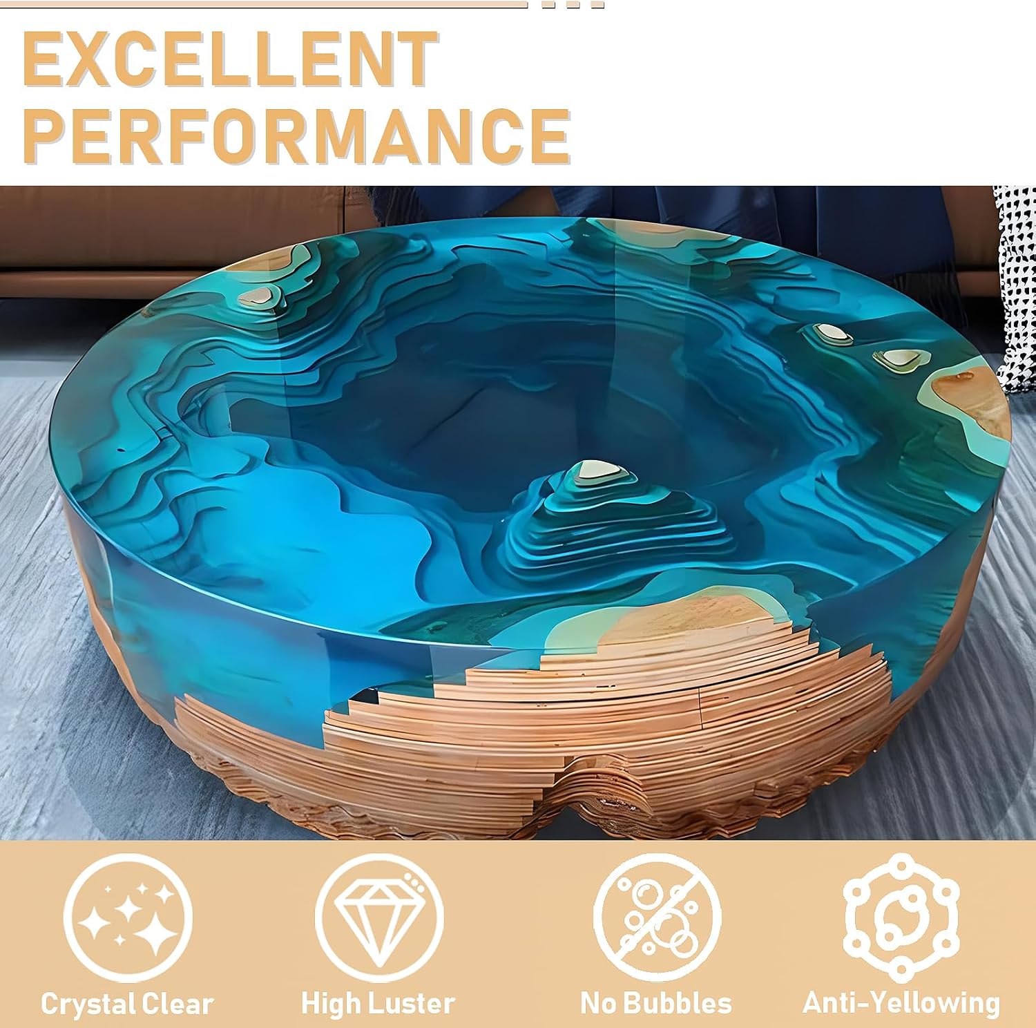 17.6 أوقية/33.8 أوقية AB الرات - مراجعة Resin Art Table وسعره