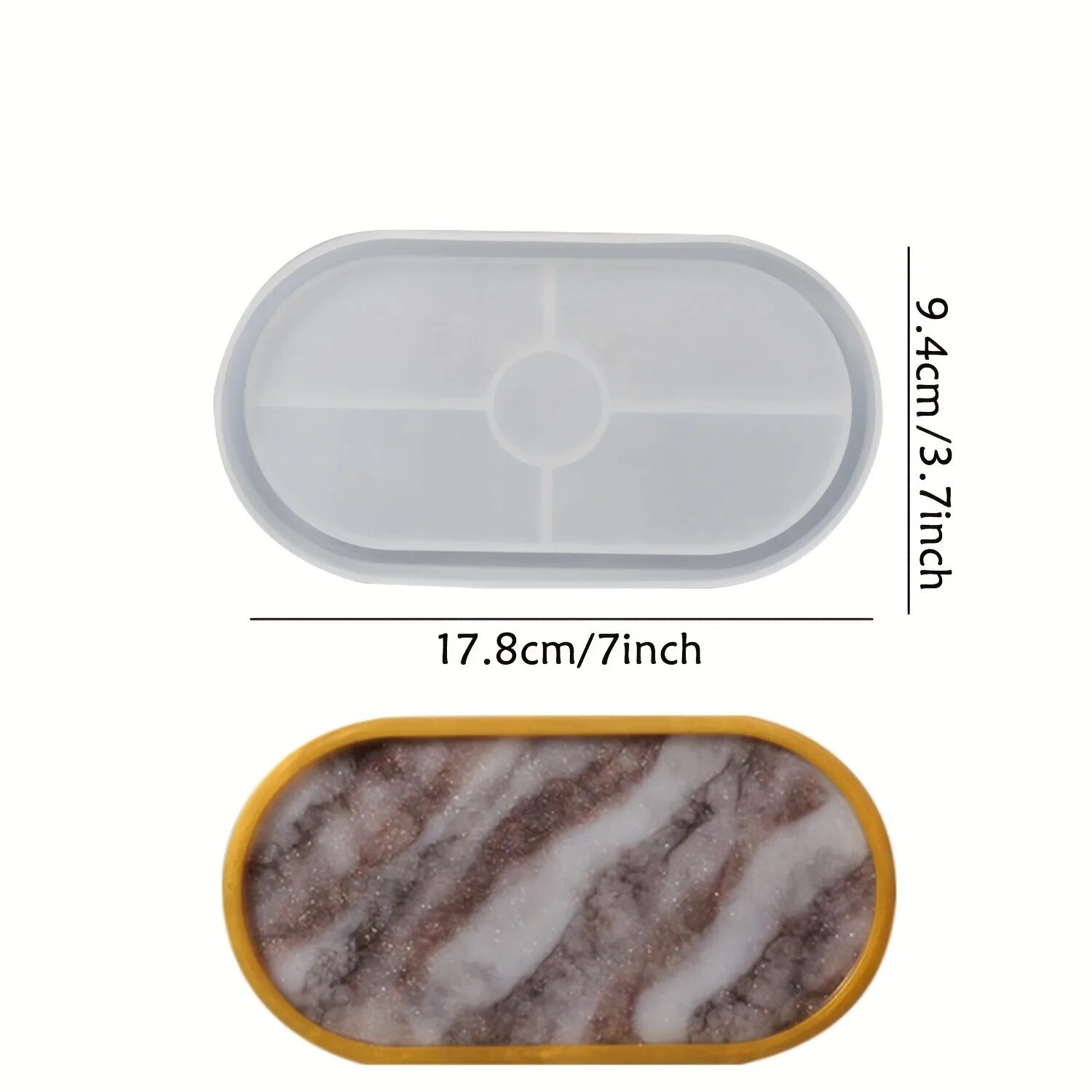 1 قطعة كوستر البيضاوي راتنجات  - مراجعة Resin Art Tray وسعره