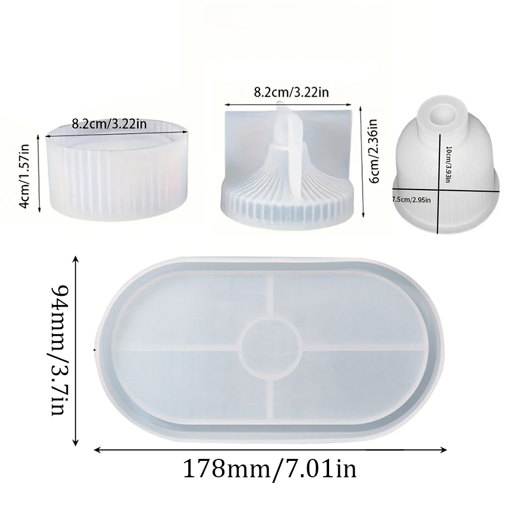 4 قطعة قوالب السيليكون قالب صي - مراجعة Resin Art Tray وسعره