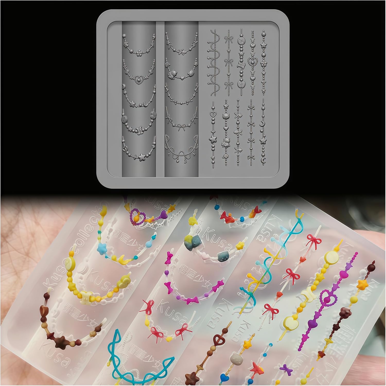 3D حبة قلادة هلام مسمار الفن ا - مراجعة Resin Art Necklace وسعره
