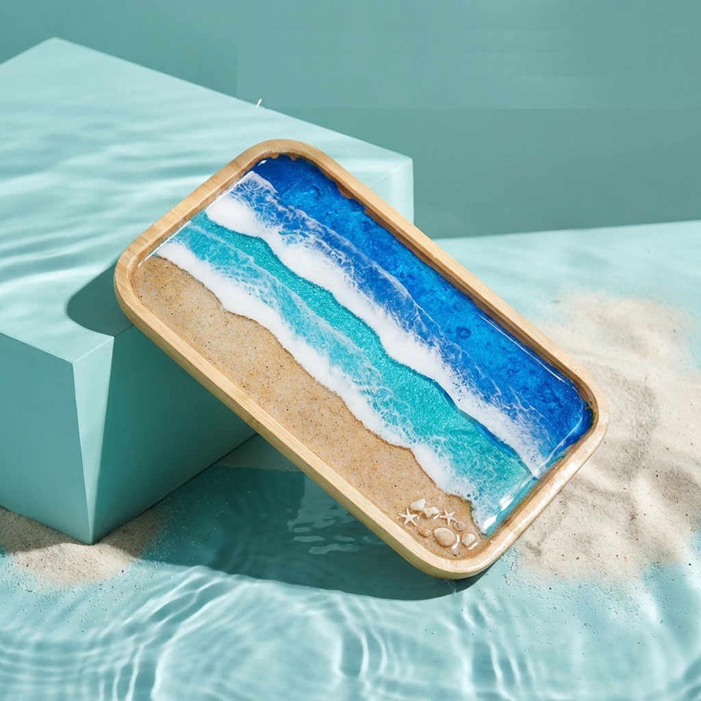 صينية ديكور خشبية من راتنج الإ - مراجعة Resin Art Kitchen وسعره