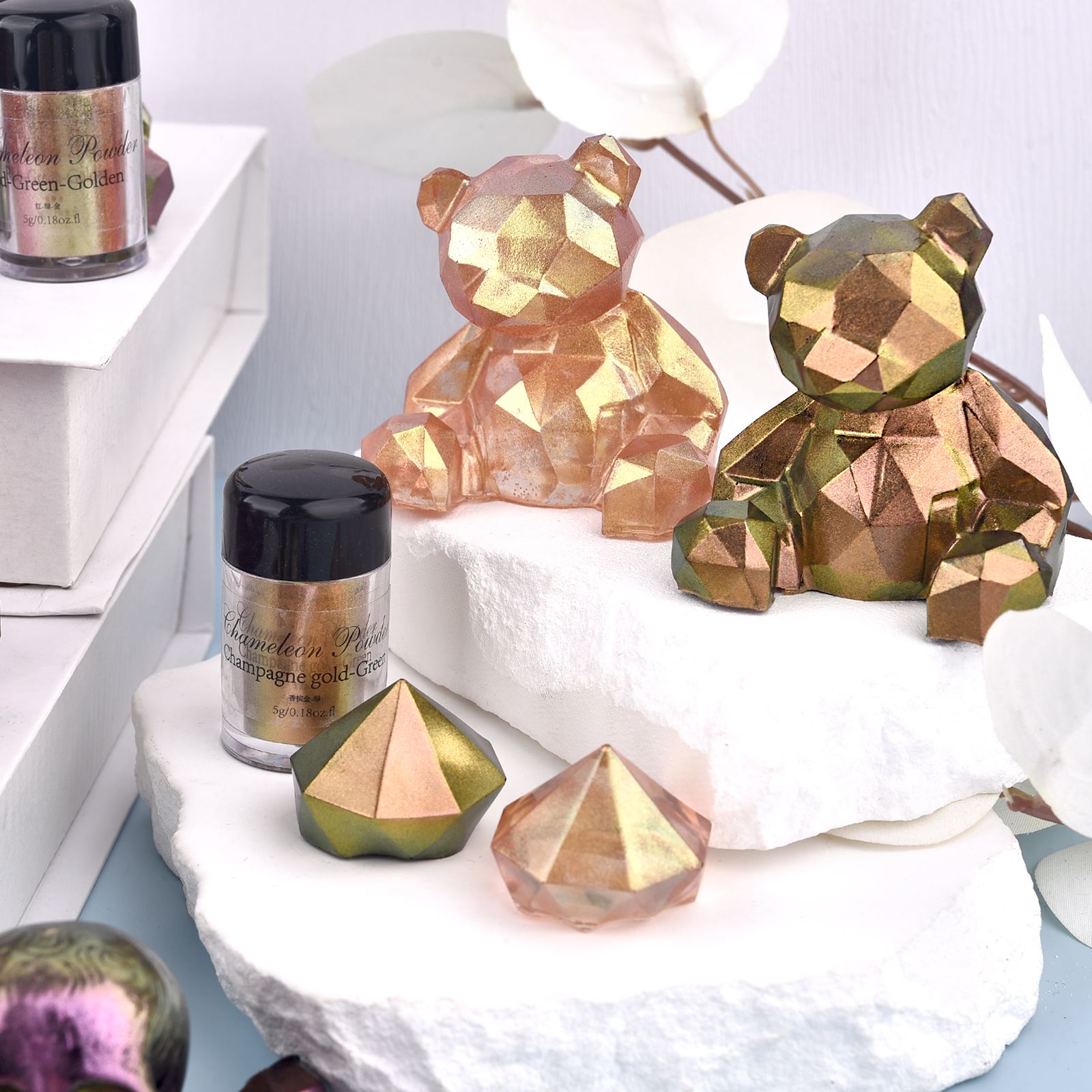 صبغة راتنج الحرباء اللامع ، ال - مراجعة Glitter Powder Resin وسعره