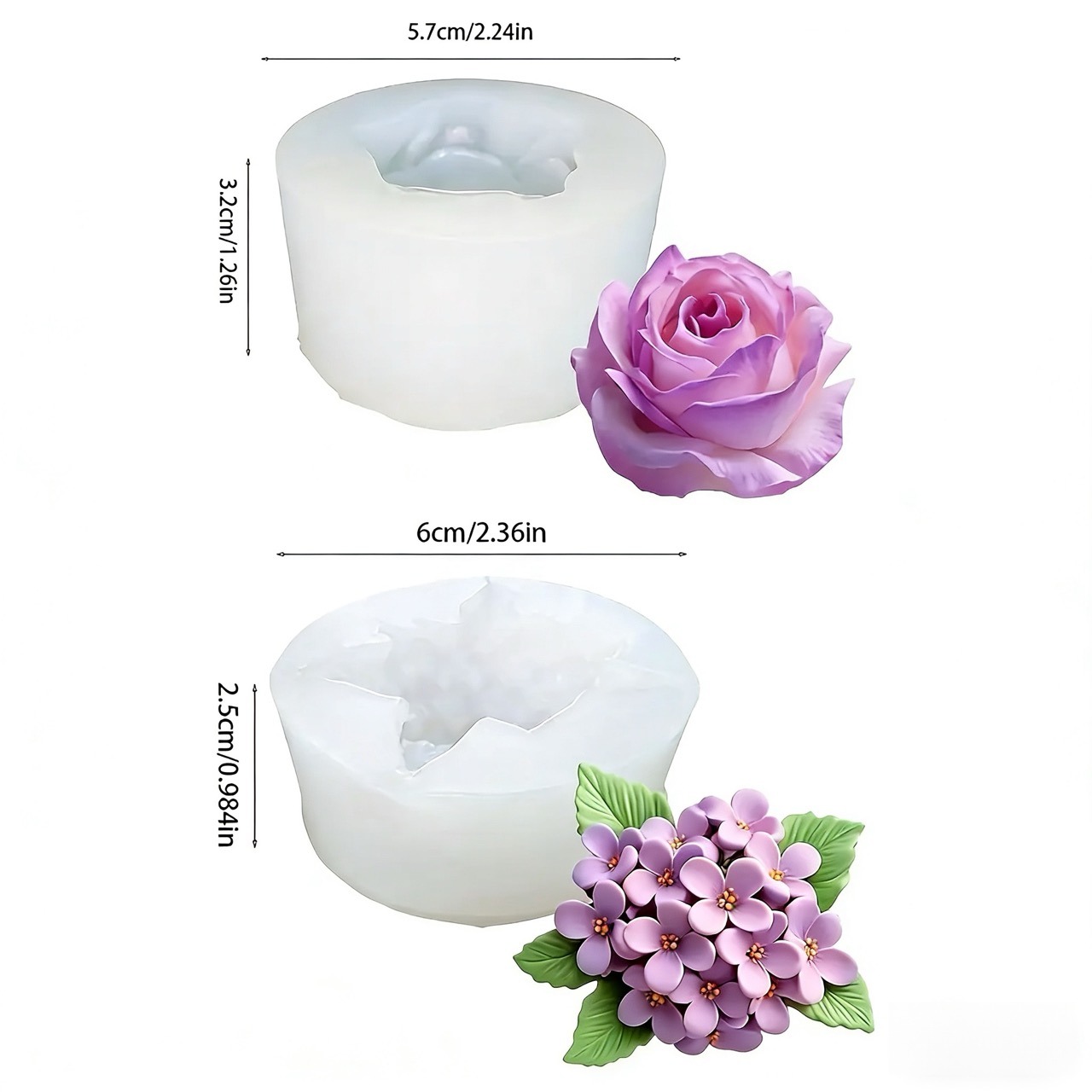 قطعتان من قوالب السيليكون لزهر - مراجعة Resin Art Gift For Wedding وسعره