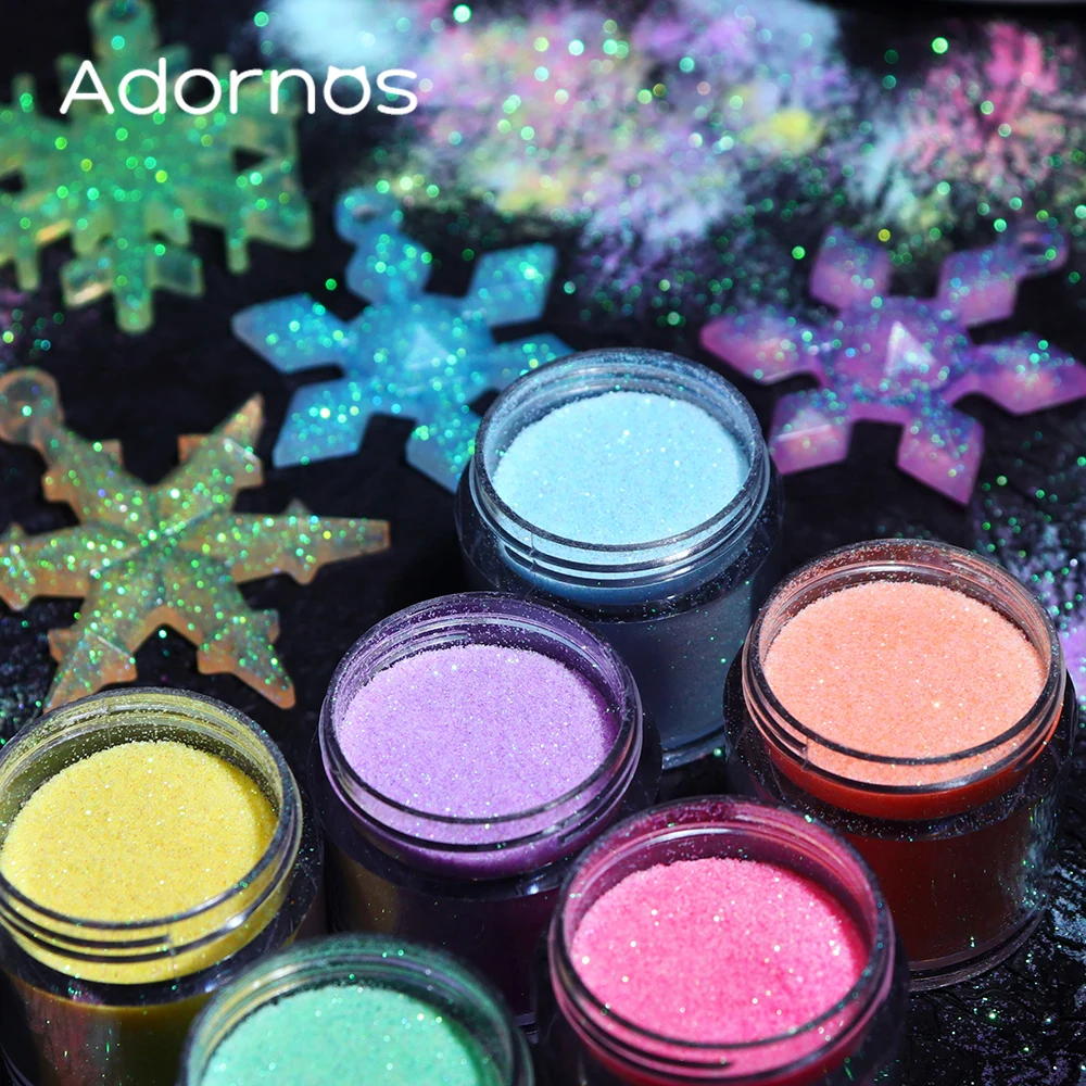 قزحي الألوان بريق السكر مسحوق  - مراجعة Glitter Powder Resin وسعره