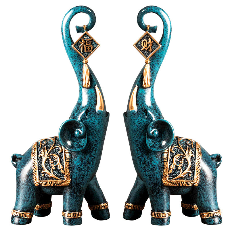 زوج من تماثيل الفيل الصينية عل - مراجعة Resin Art Gift For Wedding وسعره