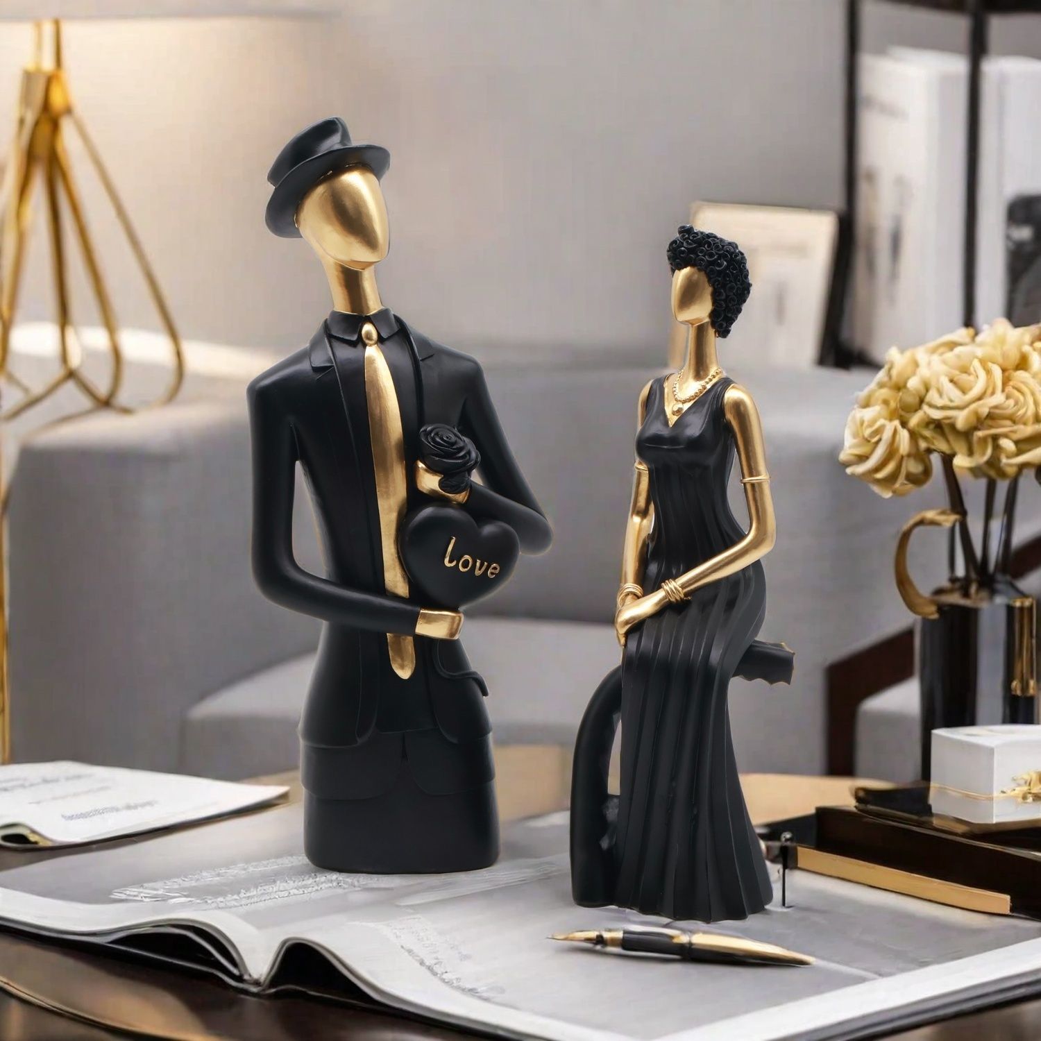 تمثال ديكور من الراتنج بتصميم  - مراجعة Resin Art Gift For Wedding وسعره