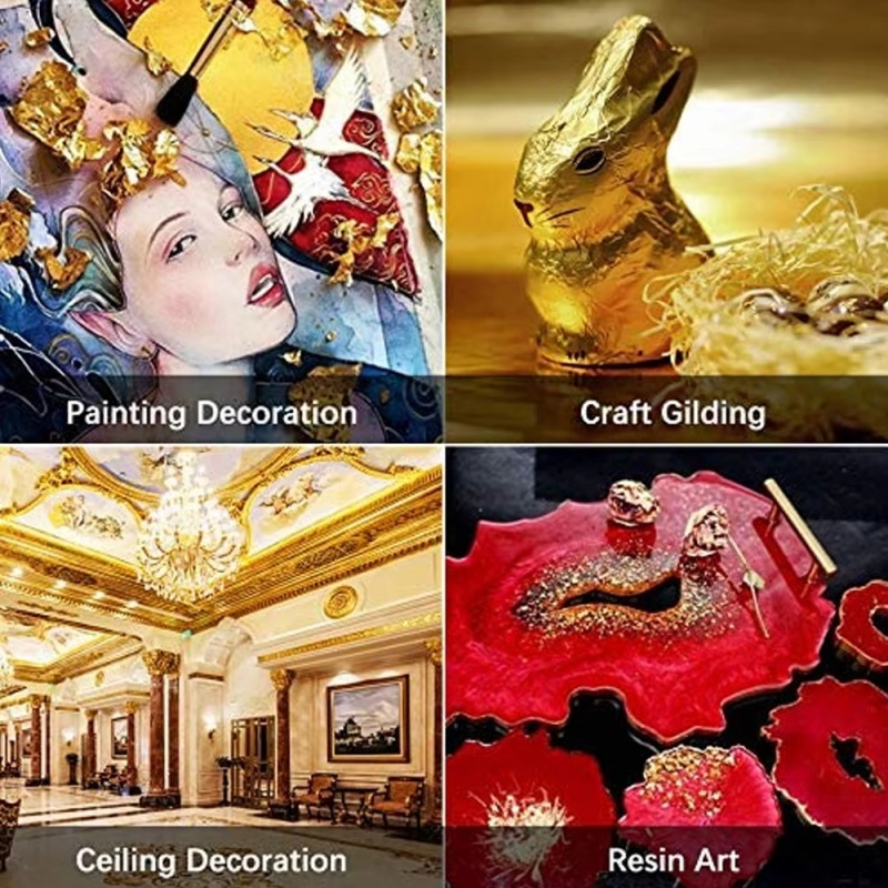 100 قطعة من ورق الذهب والفضة و - مراجعة Resin Art Gift For Wedding وسعره